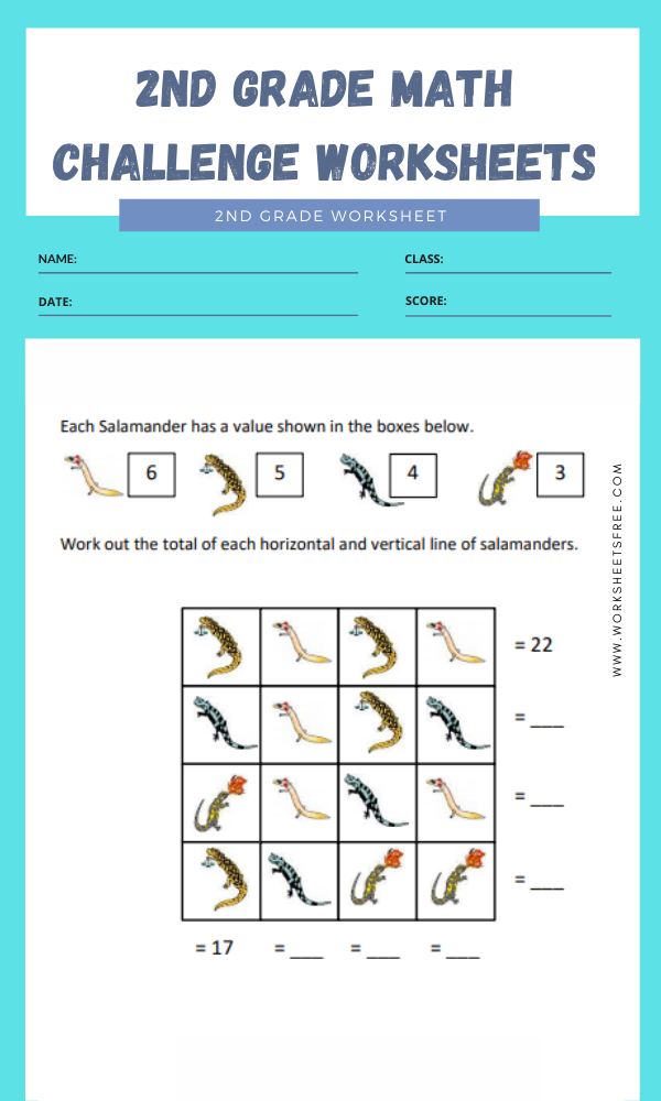 2nd Grade Math Challenge Worksheets 1 Worksheets Free
