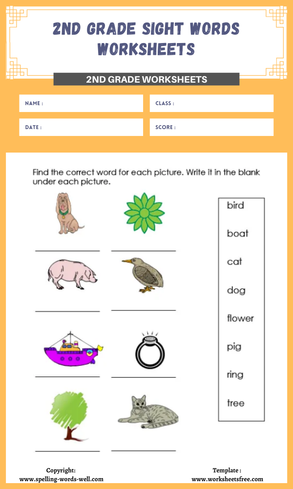 2nd Grade Sight Words Worksheets in 2024 | Worksheets Free