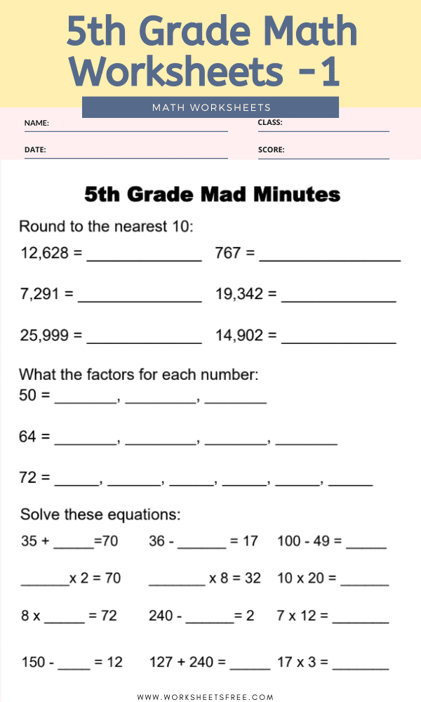 5th grade math practice online