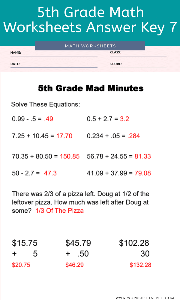 More 6th Grade Math Worksheets