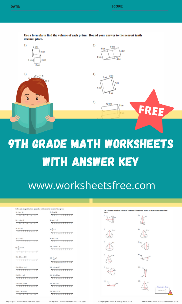 9th grade math worksheets with answer key Worksheets Free