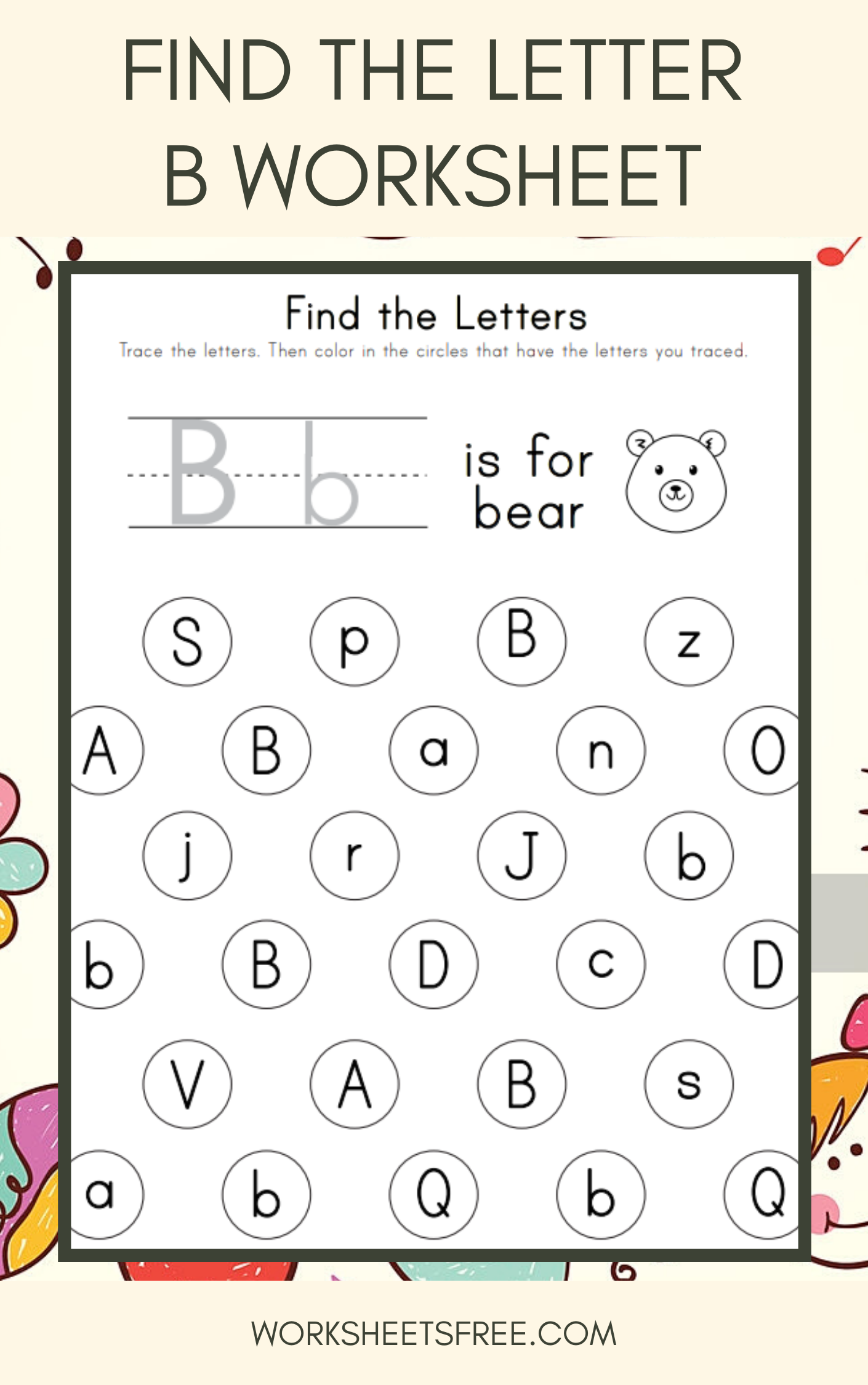 Printable Letter B Worksheets For Kindergarten Preschoolers Trace Letter B Worksheets Activity 