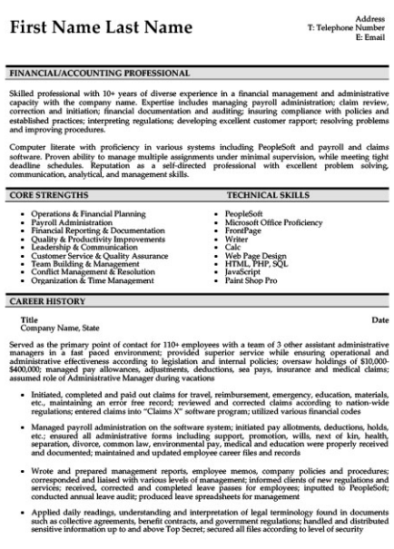 resume format for junior accountant