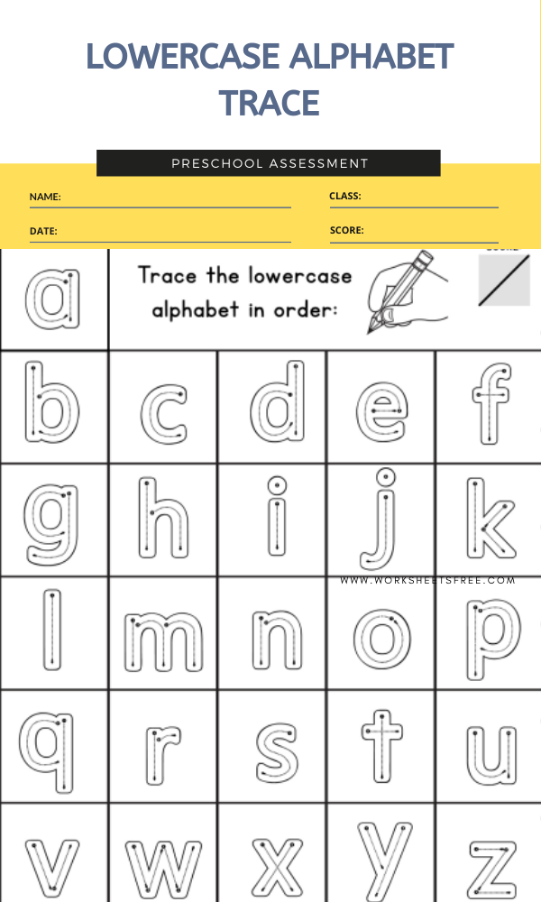 Tracing Lowercase Letters Worksheet