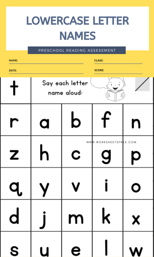 LOWERCASE-LETTER-NAMES | Worksheets Free