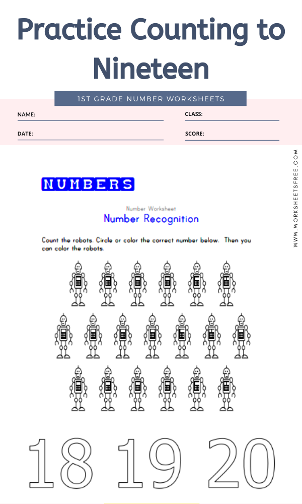 Practice Counting To Nineteen Worksheets Free