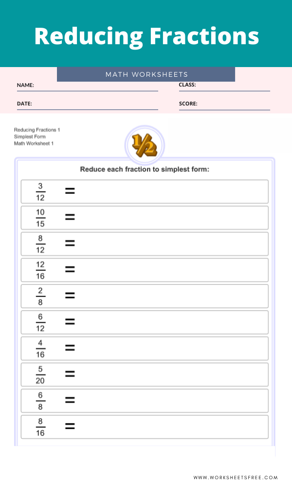 Reducing Fractions Worksheets Free